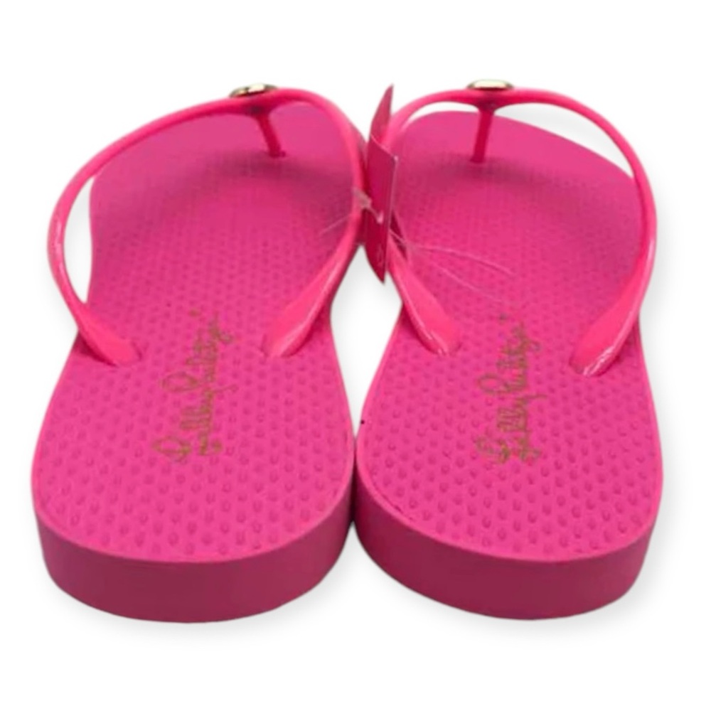 LILLY PULITZER Flip Flops Roxie Pink Pool Shoes Resort Sandals NWT - Picture 8 of 12